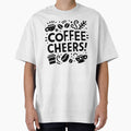 Coffee Cheers Typography Design | Cute Coffee Quote Illustration by Lulunza