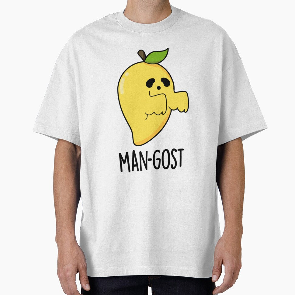 Man-gost Cute Halloween Mango Fruit Ghost Pun by DouglasyReynol