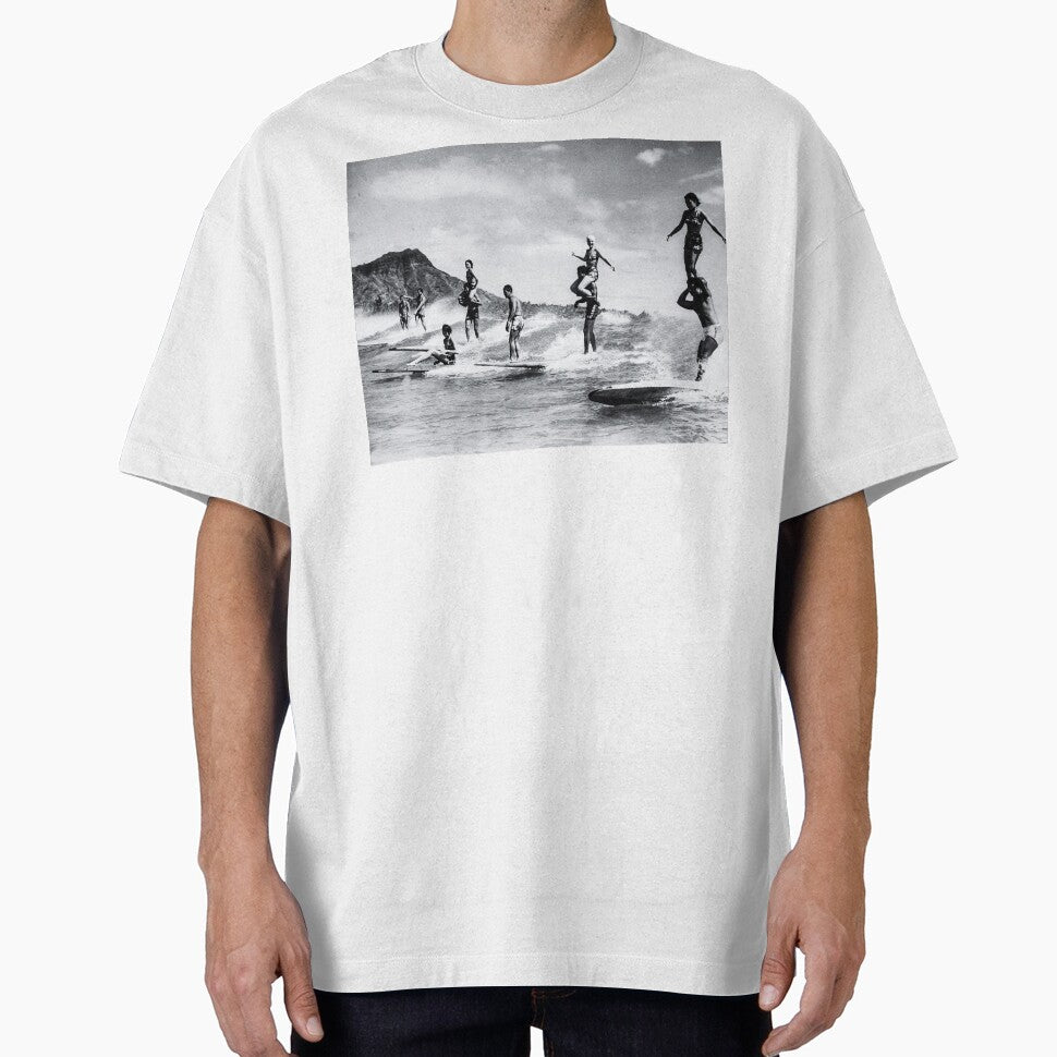 Vintage Hawaii Tandem Surfing by TeeARTHY