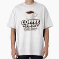 Coffee First Talk Later Funny Coffee Lover Design Caffeine Humor Morning Quote Gift by SzyMazDesign