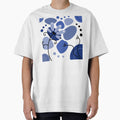 Vibrant Blue Whimsical Boho Flower Design by Sartoris Art