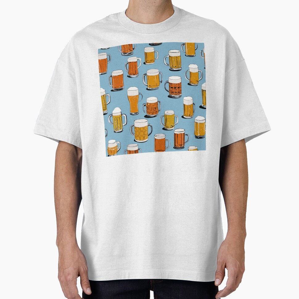 Vintage Beer Mugs Pattern Craft Beer Lover by NicolasGlowArt