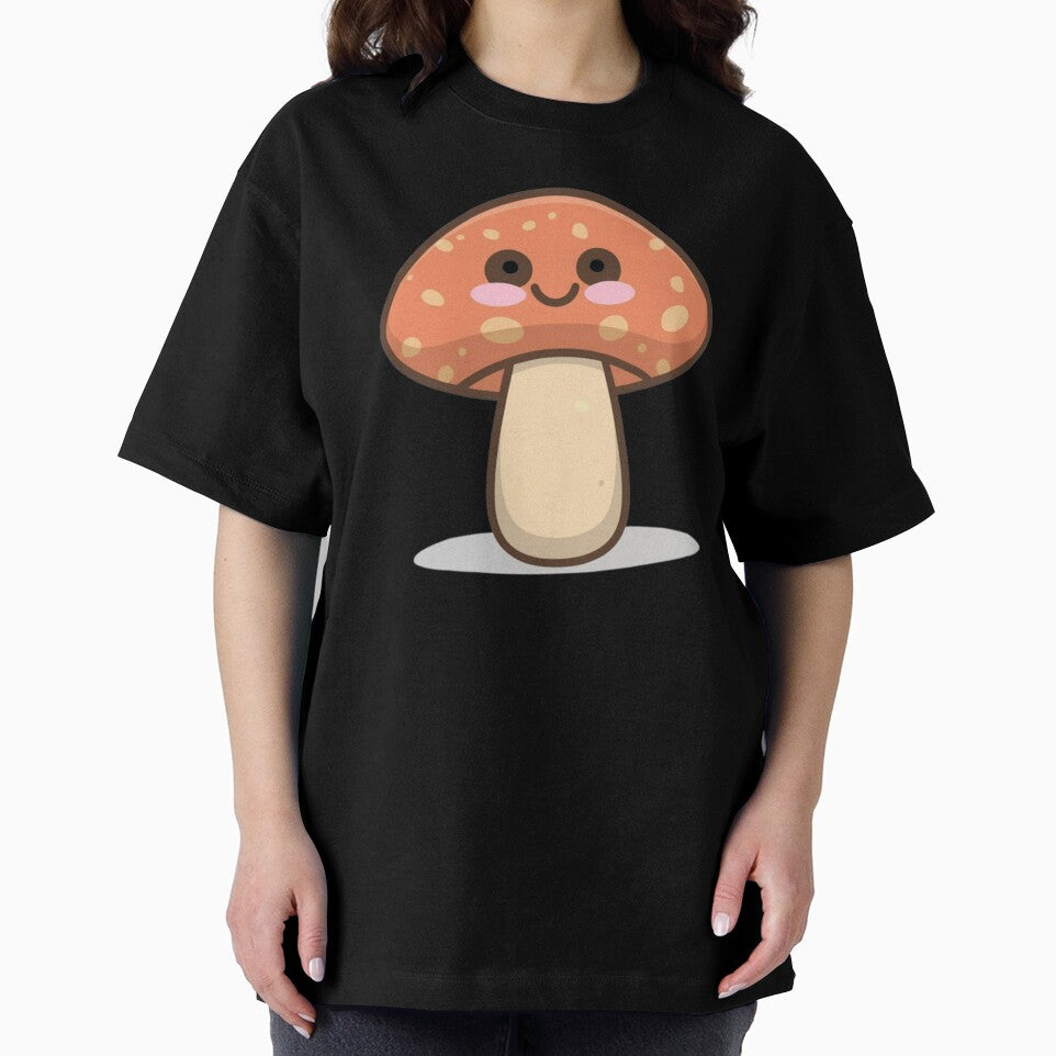 Cute Kawaii Smiling Mushroom Pattern by PatternInArt