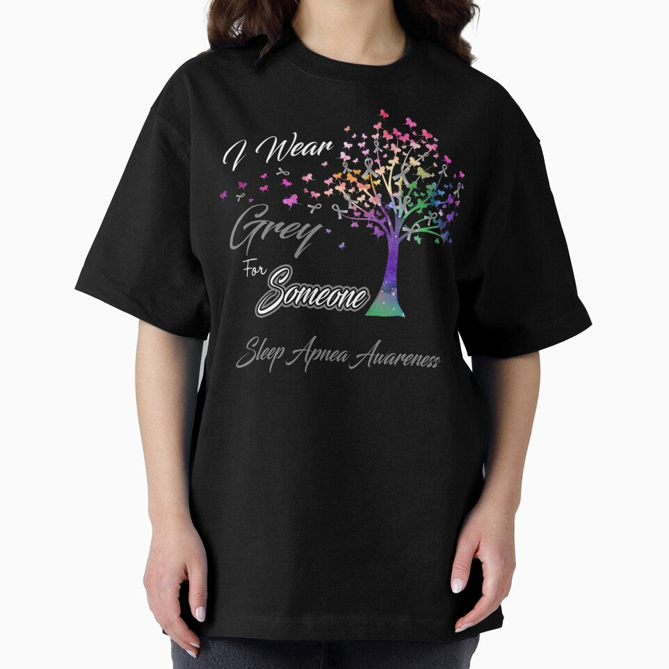Ribbon Tree I Wear Grey For Someone Sleep Apnea Awareness by Tadmab