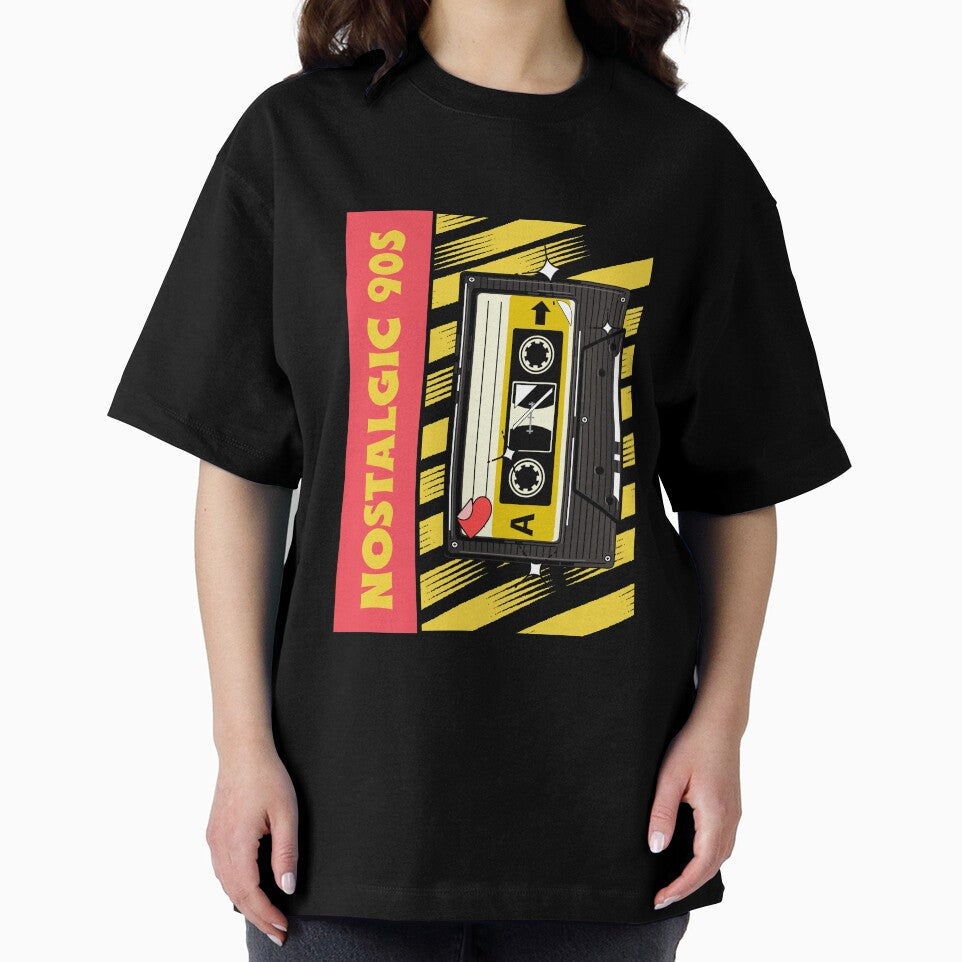 Nostalgic 90s Artwork with Classic Cassette Tape Illustration by deepakrode7