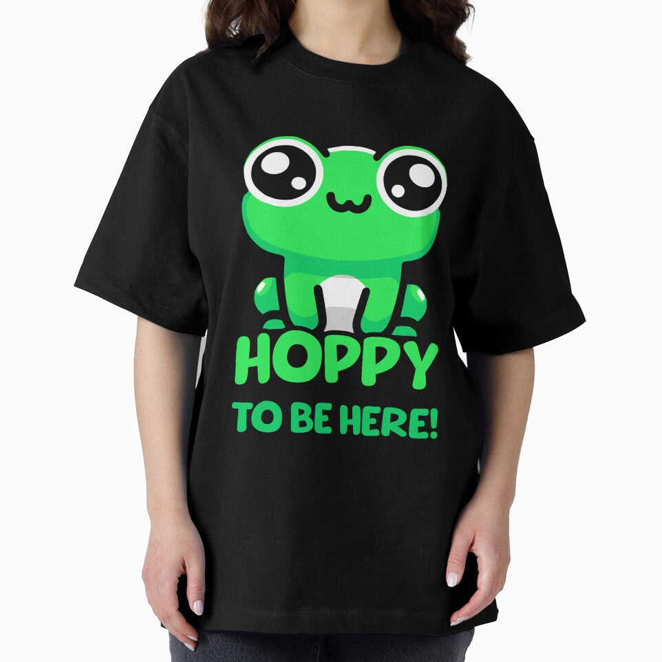 Hoppy to be here! Cute Frog Pun by PMCreative