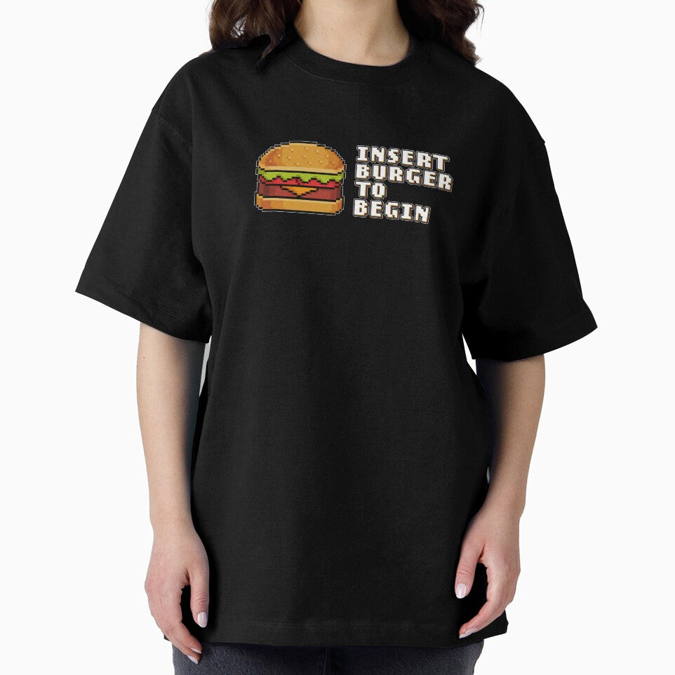 Insert Burger To Begin 8-bit Retro Video Games - Good Burger Slogan by jacnotjac