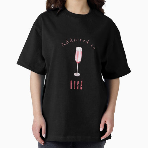 Addicted to Rosé Funny Wine Print — Minimalist Black Pink Wall Art by MoodsOfMine