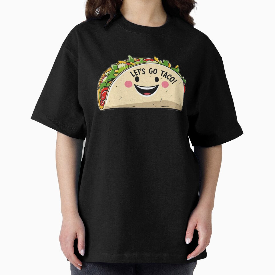 Let’s Go Taco! Cute Smiling Taco Face – Funny Food Pun Design by Dokak Shop