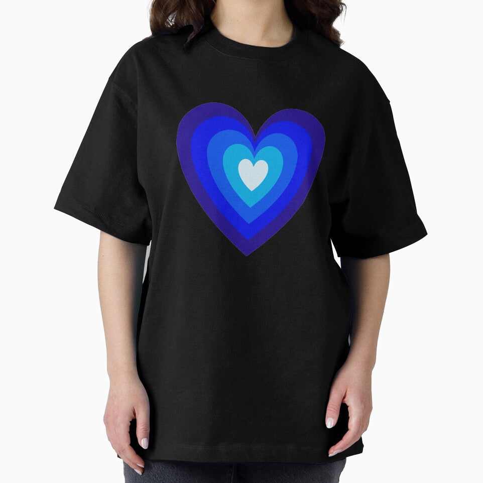 Blue Aesthetic Retro Y2K Layered Heart in Heart by Aesthetic Crew