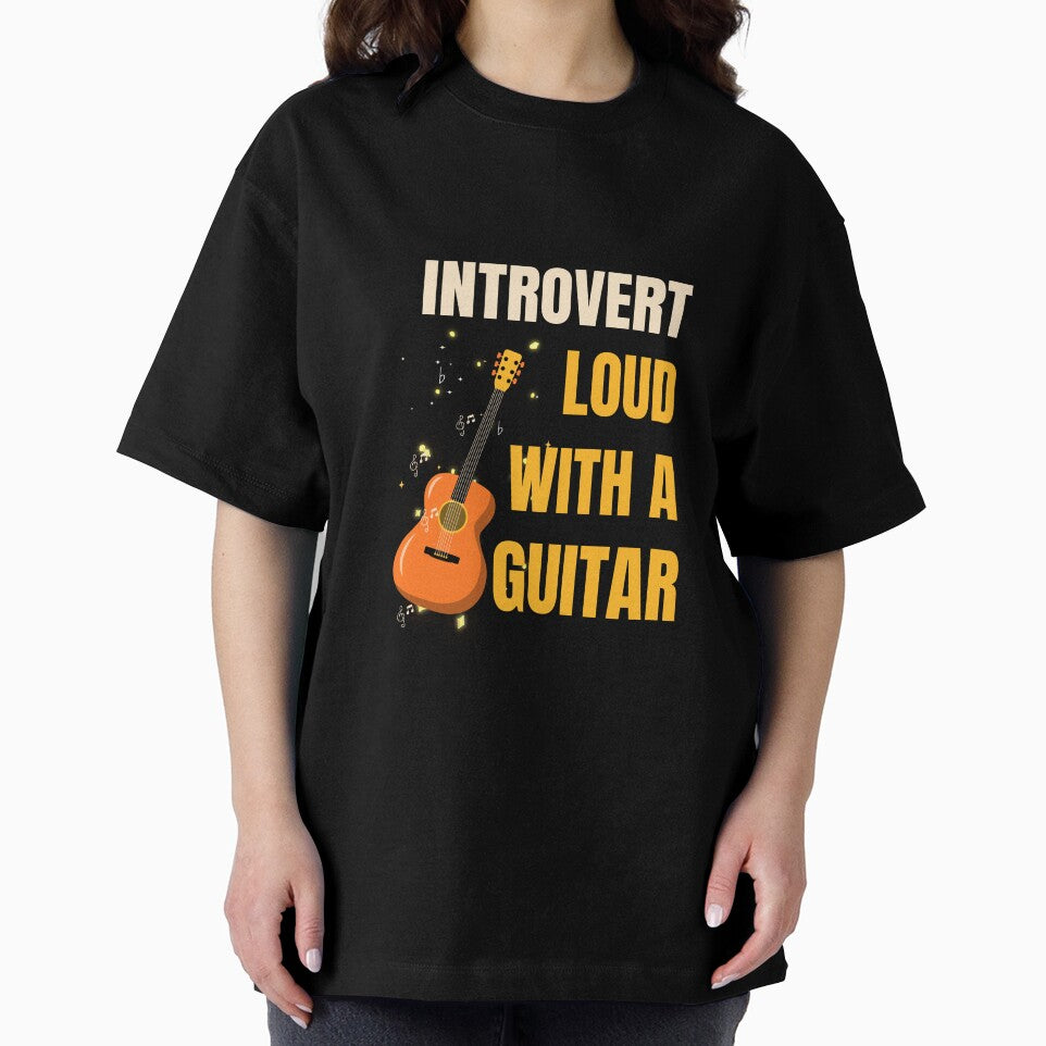 Introvert Loud With Guitar Funny Music Personality Design by Joyful-Pixel