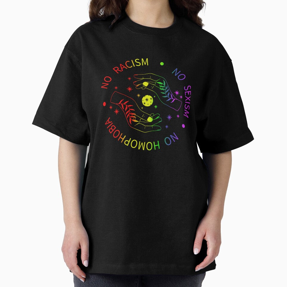 Magic Hands Moon Pentagram Symbol - No Racism, No Sexism, No Homophobia by nueschka