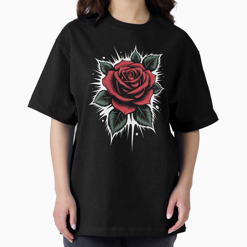 Goth Rose Spikey Burst Tattoo Art Dark Floral Design by Say It With Ink