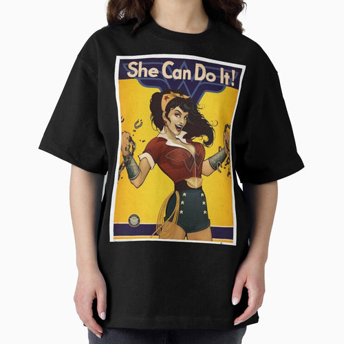 "She Can Do It!" Design - Retro Style - Female Empowerment by Hipatye26