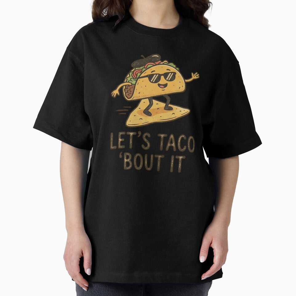 Let’s Taco ’Bout It — Funny Taco Pun Party Design by Afridi Art House