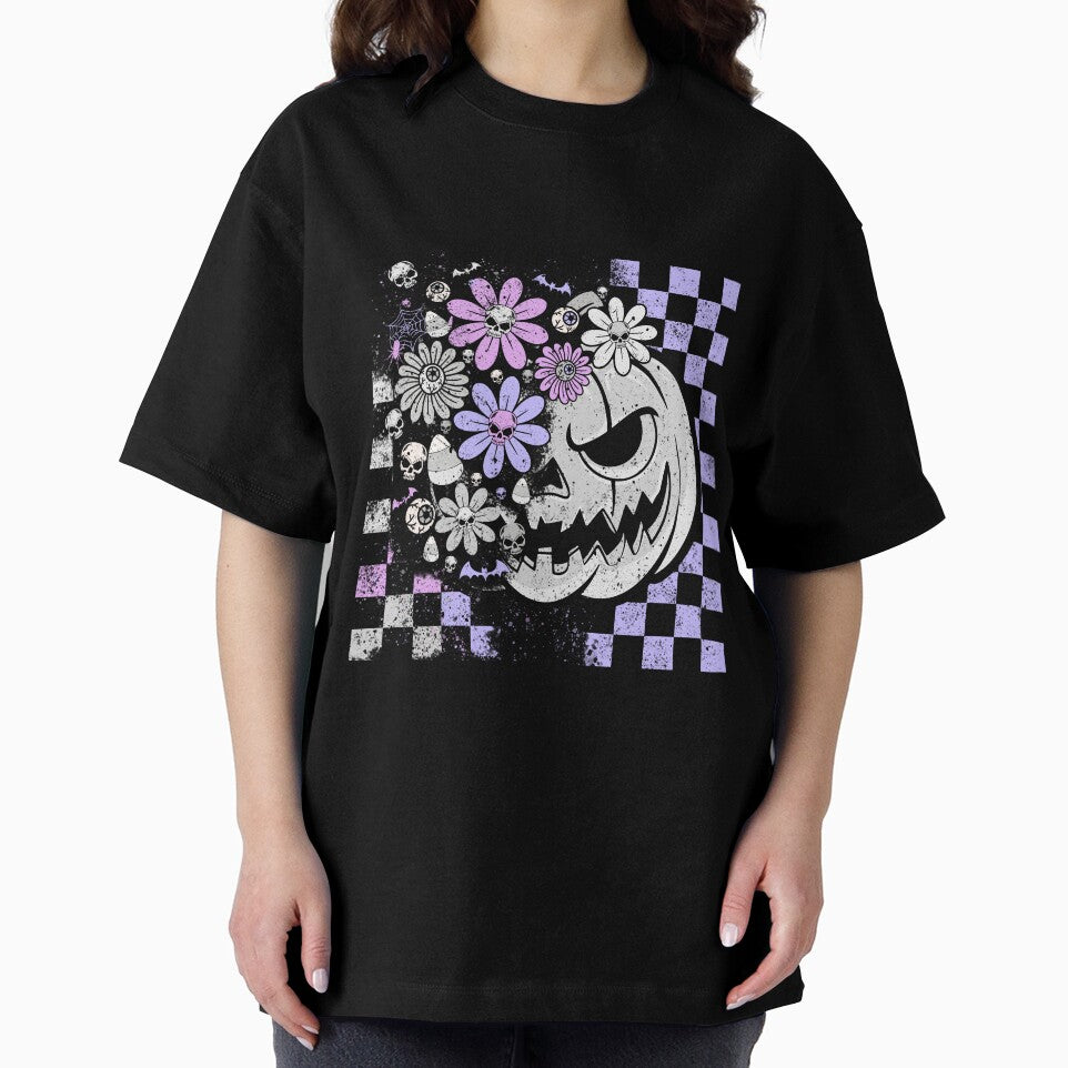 Pastel Goth Pumpkin – Skulls & Flowers Halloween Design by The Sandy Design Store