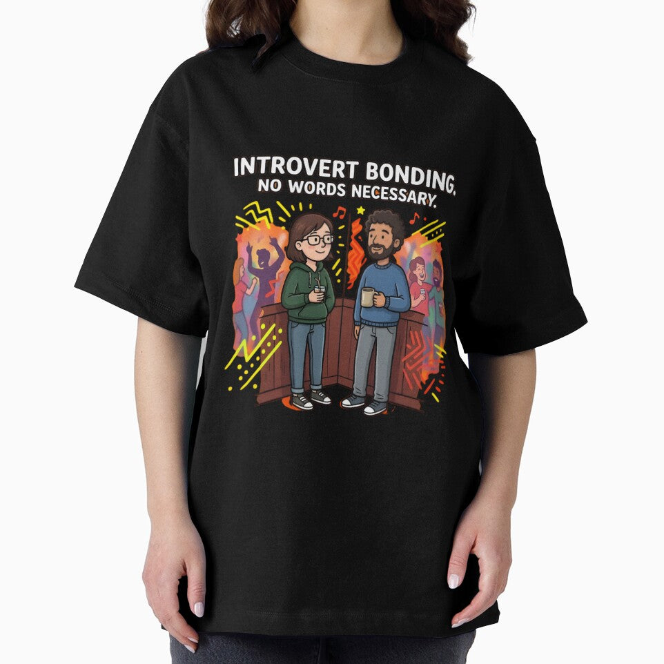 Introvert Bonding No Words Necessary Funny Dark Humor by RawInkCo