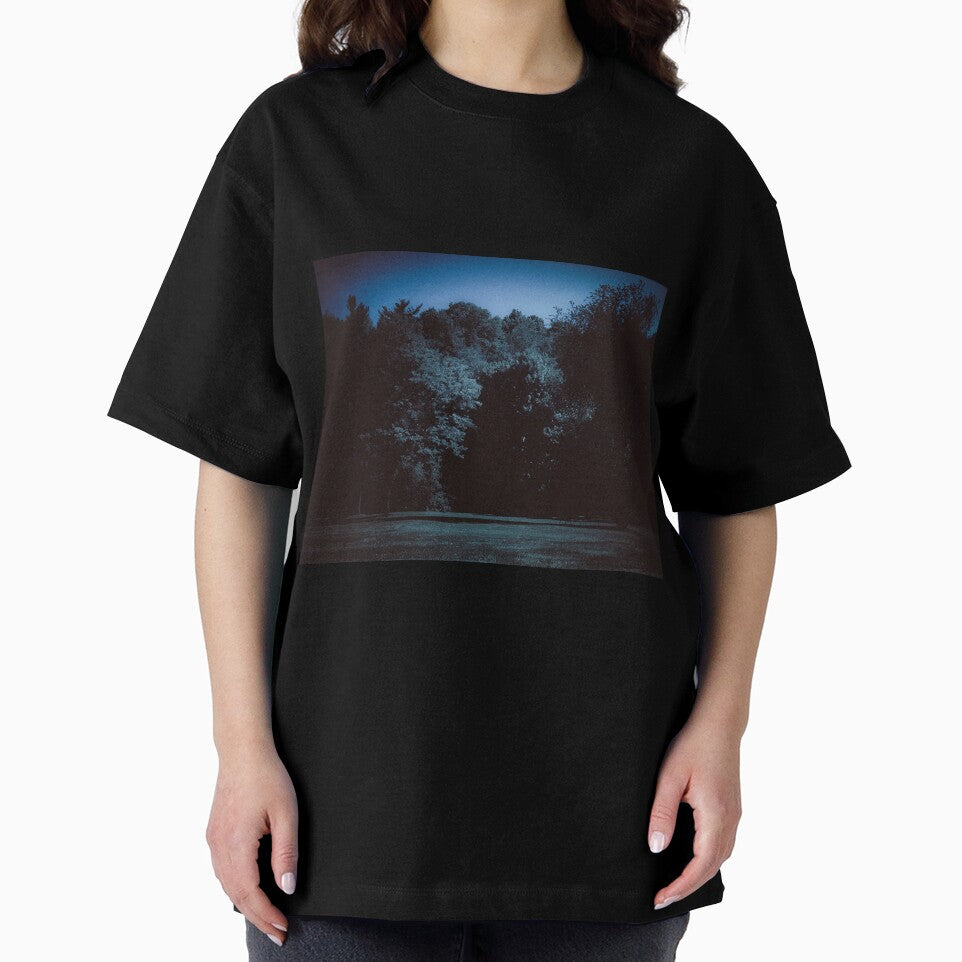 dazecore aesthetic trail landscape photography grunge vintage blue bunch of trees beautiful sky darker by sielexis