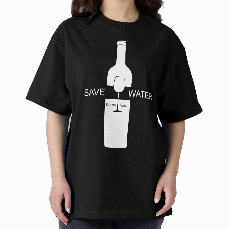 Save Water Drink Wine Creative Bottle Glass Funny Wine Lover by janastefa