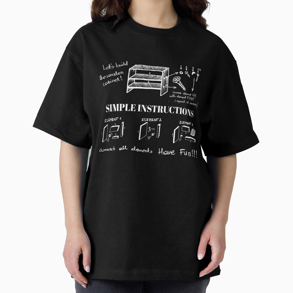Simple Instructions Funny Ironic Dark Ink Art by Vesivariart