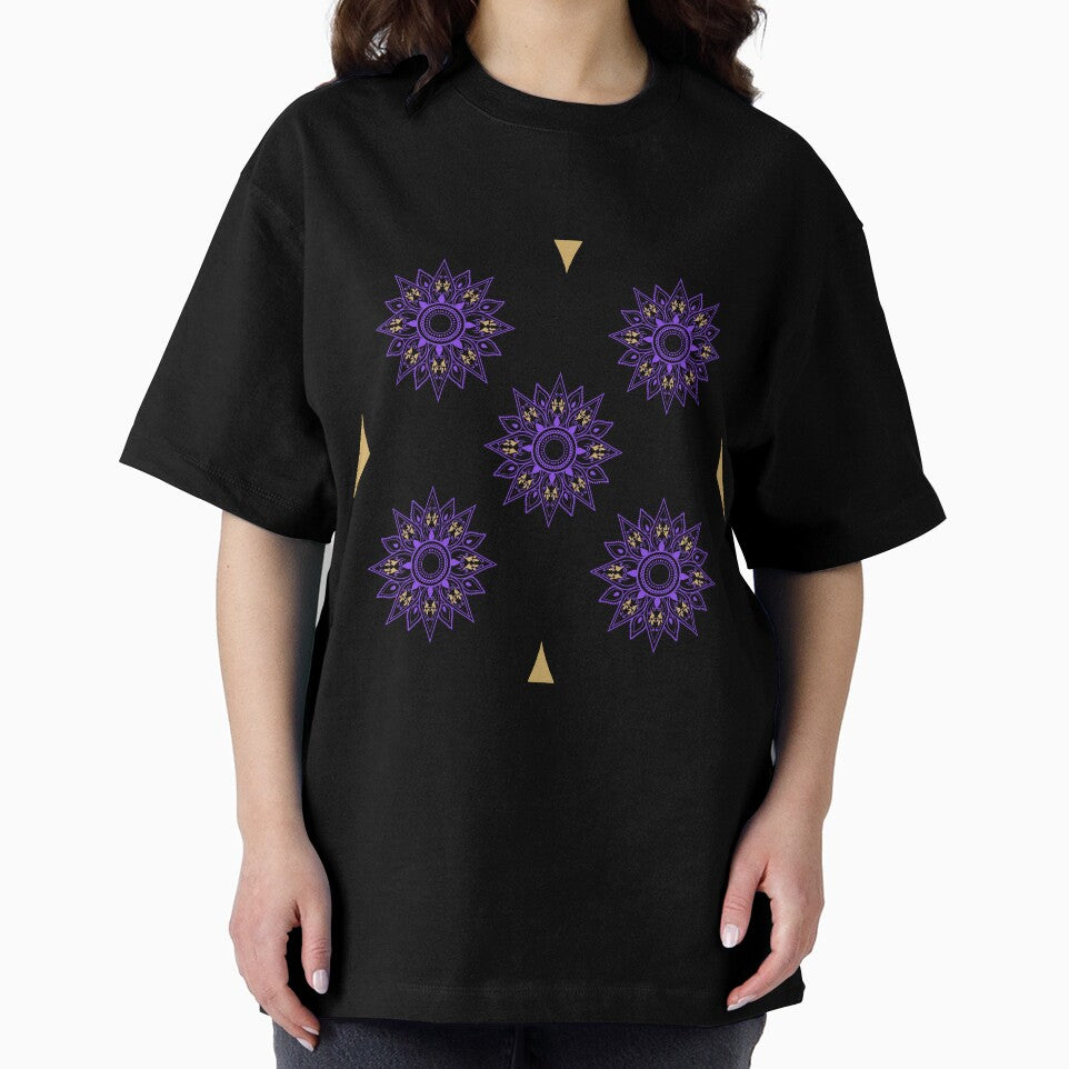 Flower patterns violet on black by Chaoticzarts