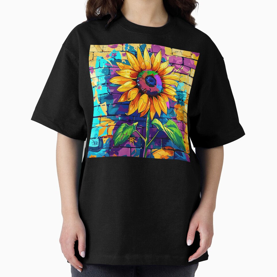 Pop Art Daisy Flower Colorful Graffiti Street Mural by DEC02