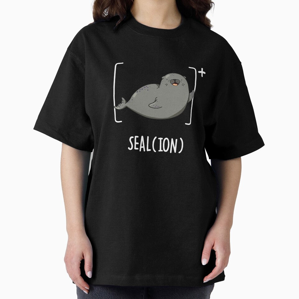 Seal Ion Funny Chemistry Sea Lion Pun (Dark BG) by punnybone