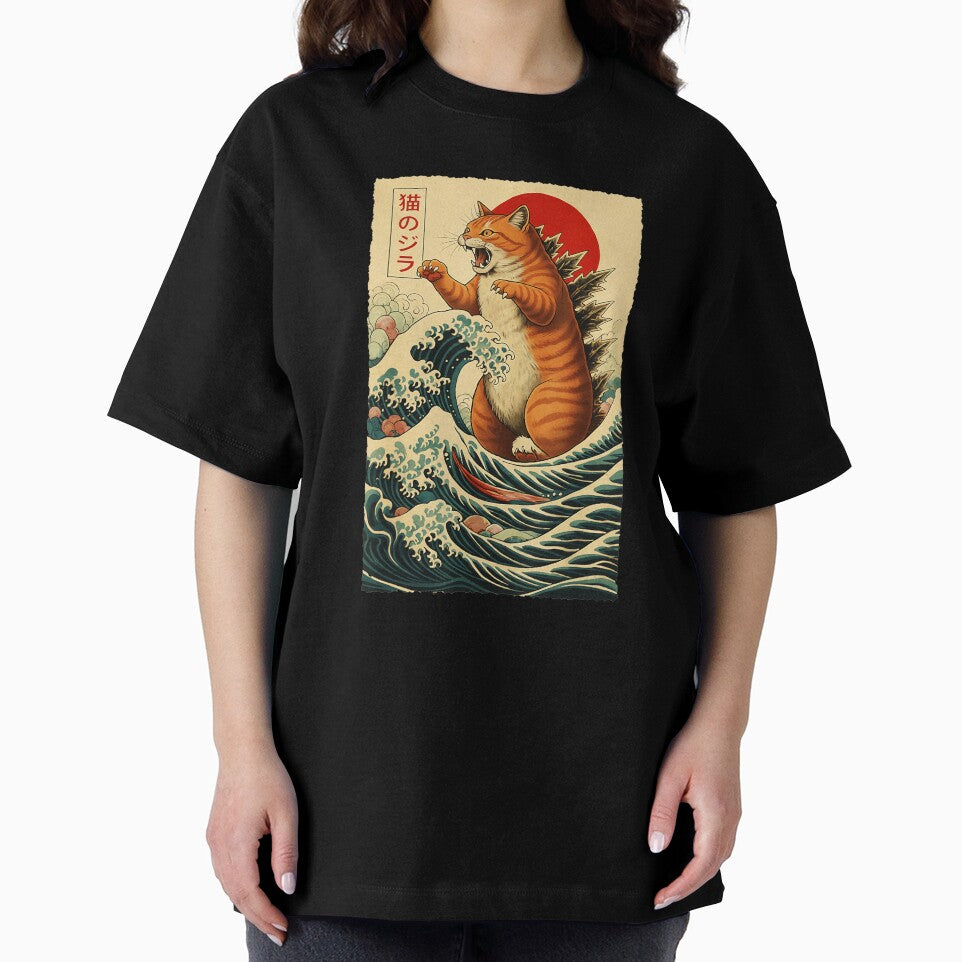 Vintage Catzilla Orange Tabby Cat Japanese by titanlevi