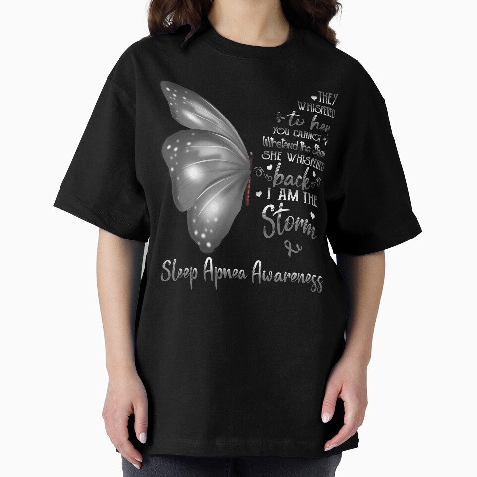 She Whispered Back I Am The Storm Sleep Apnea Awareness Butterfly by frechettee