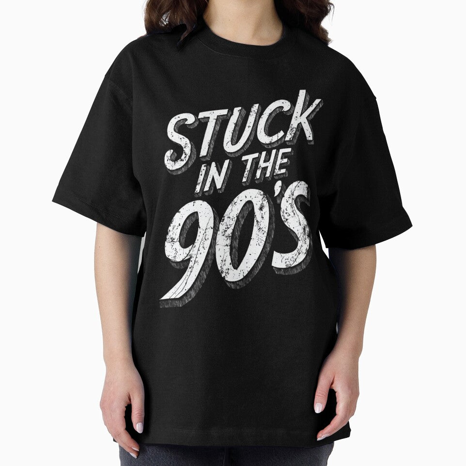 Retro Stuck in the 90's Text Design - Vintage Nineties Nostalgia Graphic by RuyaFab