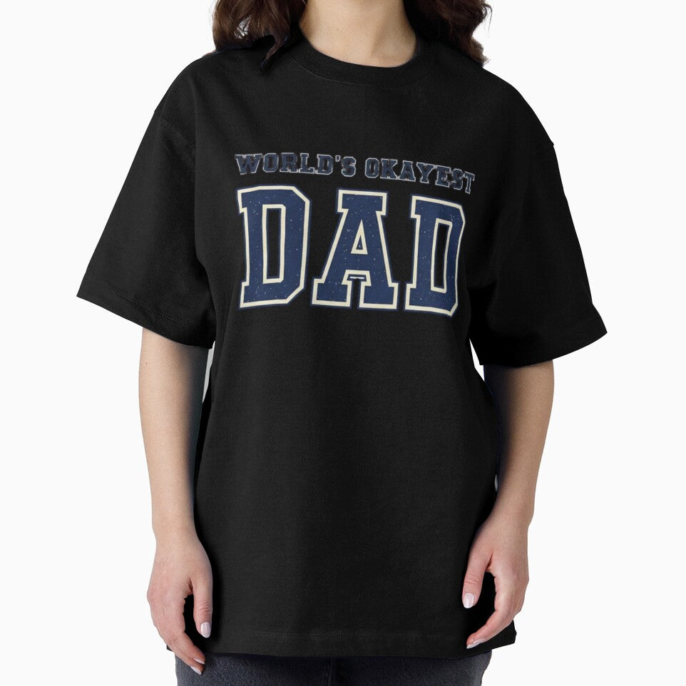 World’s Okayest Dad Shirt – Retro College Style Father’s Day Gift by loccotown168