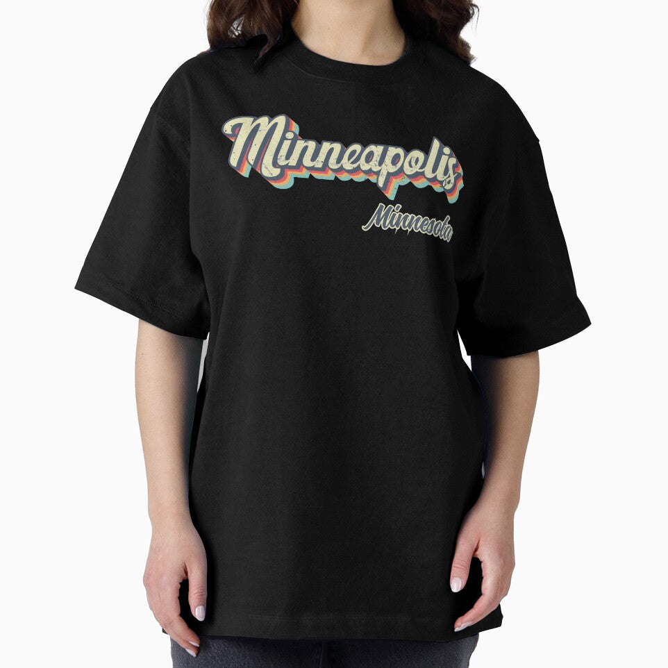 Minneapolis city Minnesota Retro Vintage 70s rainbow by Teelogic