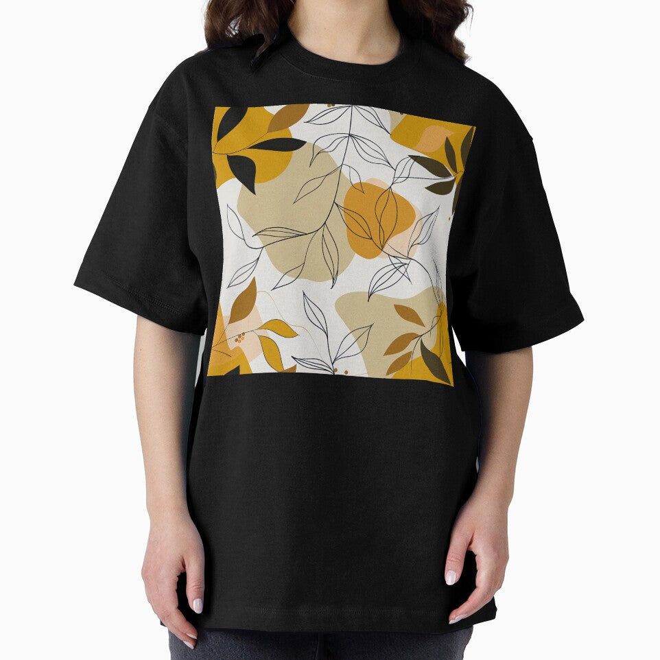 Boho Butterscotch And Sand-Clay Hues Abstract Leaves by DEC02