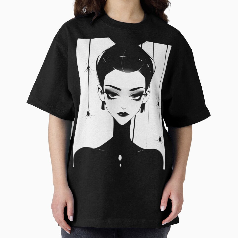 gothic portrait of a lady with additional spiders in the spirit of true halloween for goths and other misfits by Productsbane