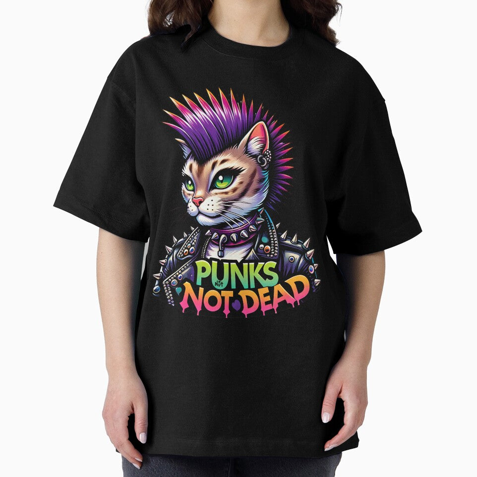 Female Neon Punk Cat Punks Not Dead by Mekone