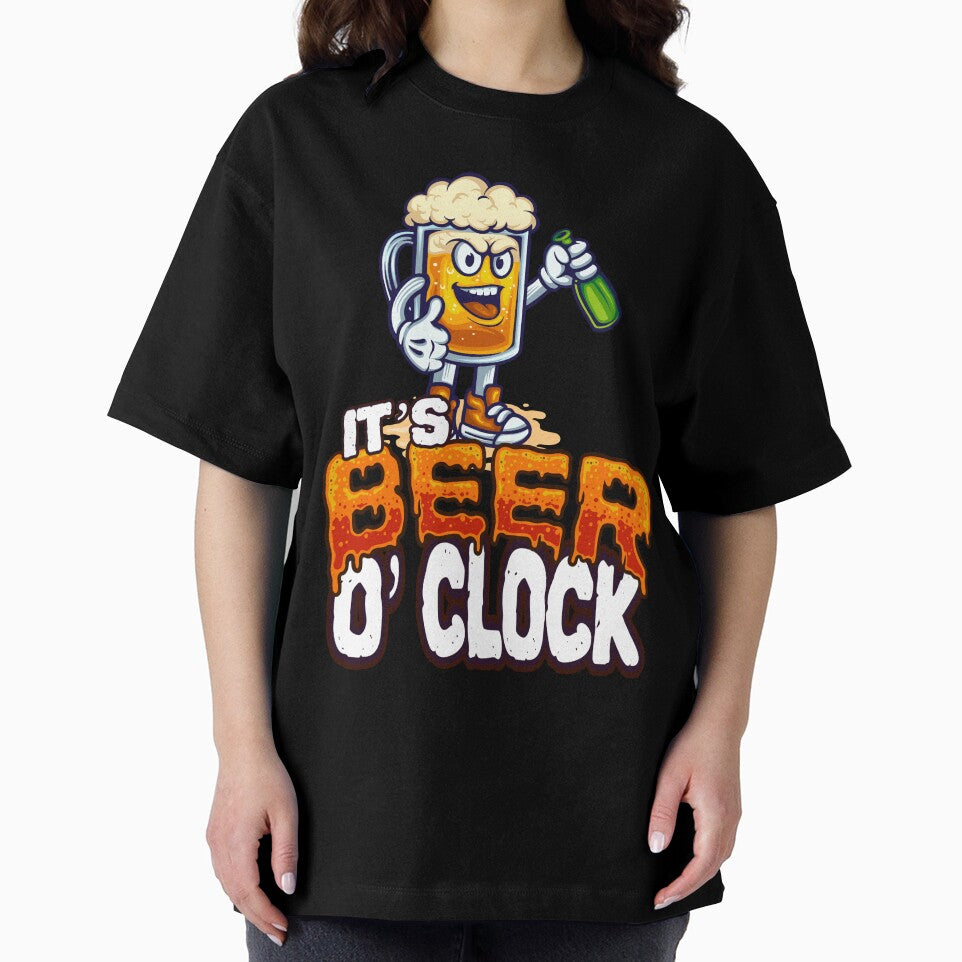 It’s Beer O’ Clock - Buzzed Cartoon Mug of Beer - Funny Bar by BeerTeesAndMore
