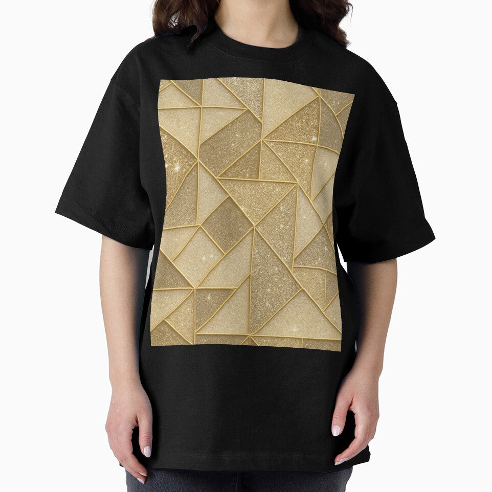 Gold geometric shapes with glitter texture by SassyArtistry