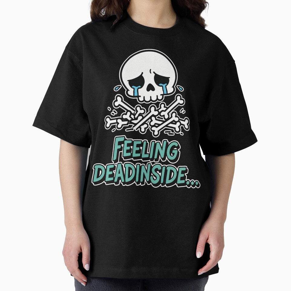 Feeling Dead Inside Crying Skull Cartoon by Taridesign