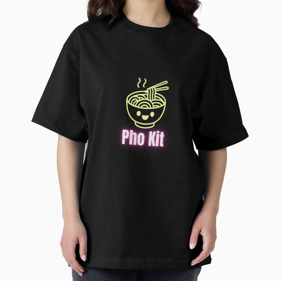 Neon Cute Pho Noodle Bowl Kawaii Vietnamese Soup Design by luckyhue
