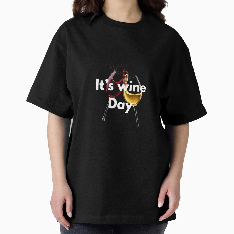 It's Wine Day - Fun Dark Shirt for Wine Lovers by Ric-Rach