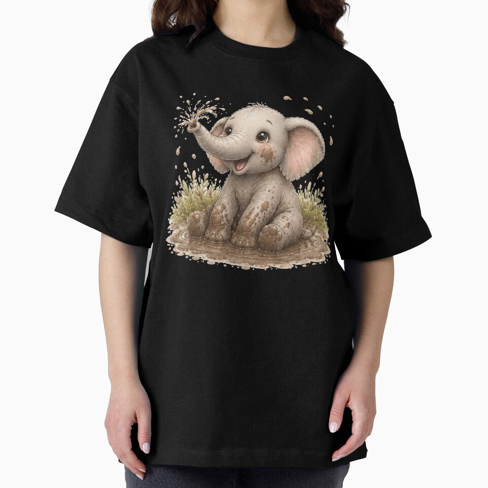 An elephant playing in the mud by Savnyy