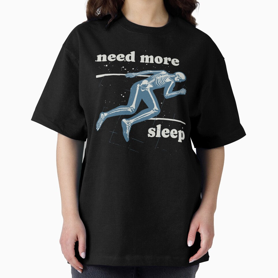 Need More Sleep, Funny Tired Skeleton by VintageMashup