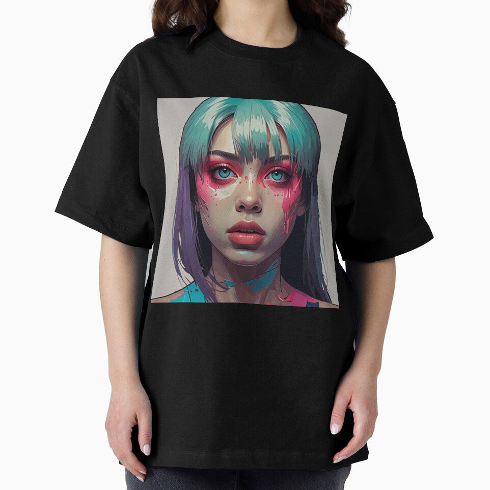 Pop Art Anime Bold Color Poster | Dark Cyberpunk Anime Design by Joy-boy-op