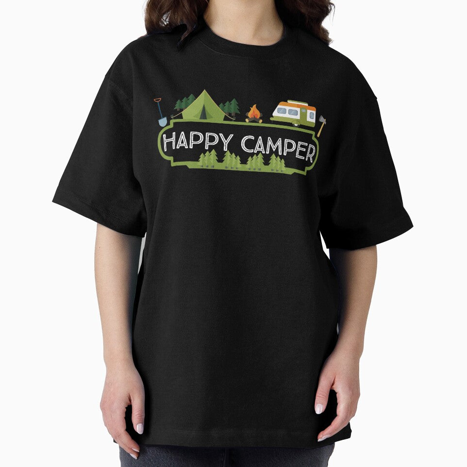 Happy Camper Camping Vintage Hobby Novelty T-Shirt by Bendthetrend