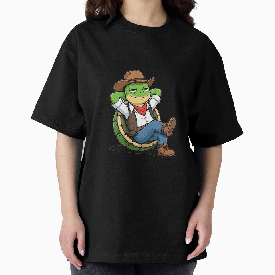 Relaxed Cowboy Turtle Chilling - Funny Western Animal by Threadnovax