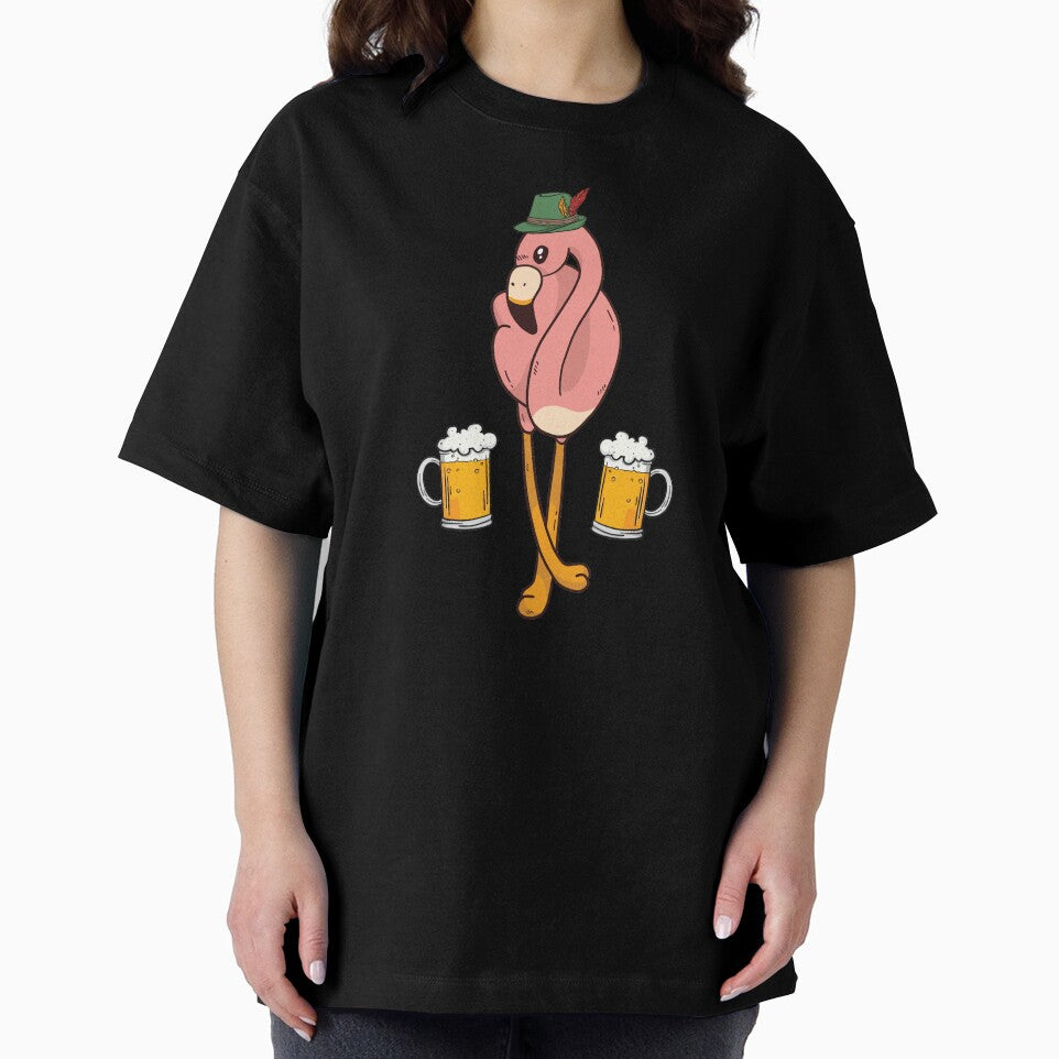 Oktoberfest Volksfest Beer Drinking Flamingo Gift by haselshirt