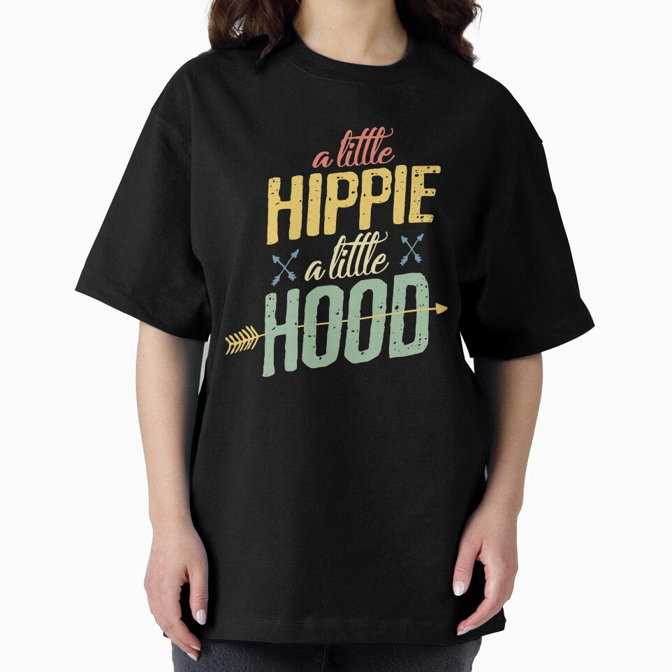 A little hippie a little hood funny quote vintage style arrow graphic by alenaz