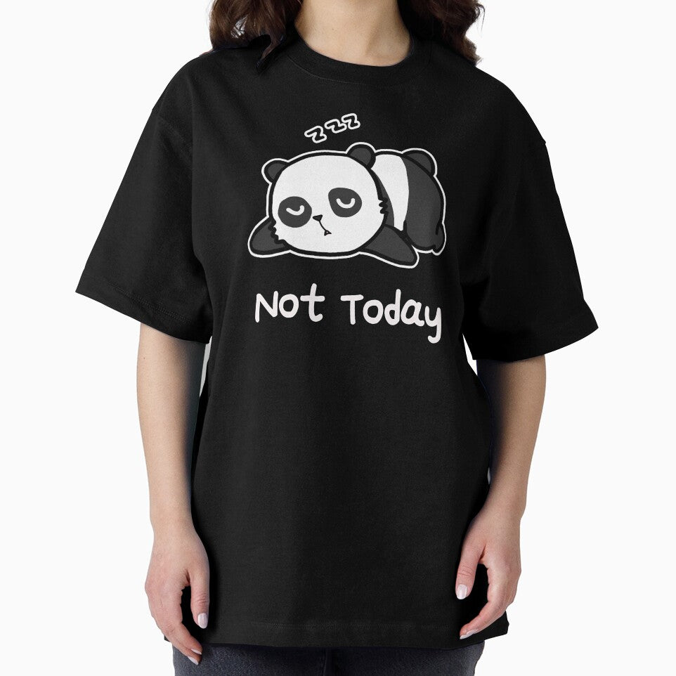Cute and Funny Lazy Panda Not Today Design by Noodle Doodle