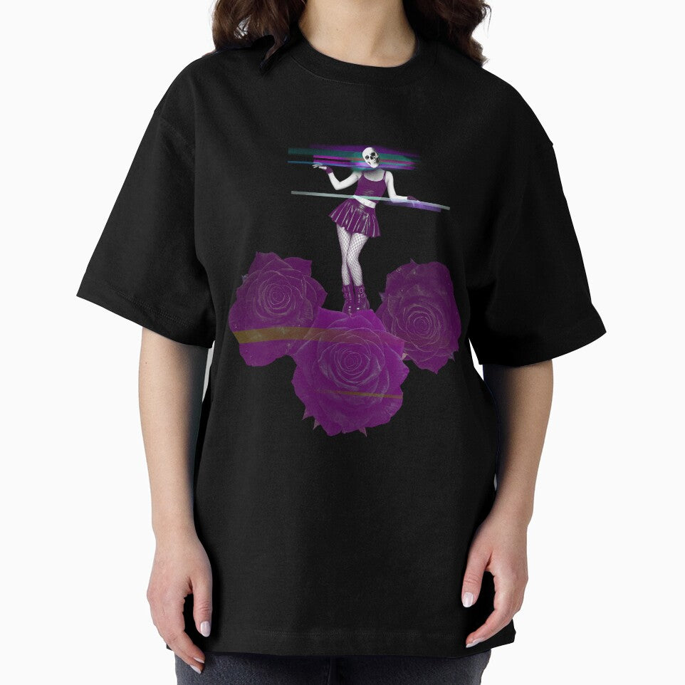 Gothic Glitch Girl With Black Roses by Glitch Ink