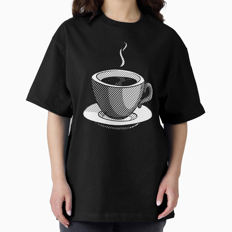 COFFEE MUG IN BLACK AND WHITE DOTTED DESIGN by infinitearte